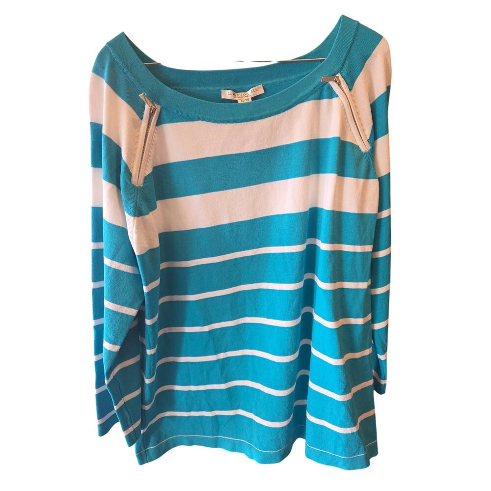 Lanalee Montréal Coastal Long‎ Sleeve Top XL Womens Stretch Beachy Pullover